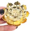 Gold Incense Burner Stick Holder Buddhism Lotus Line Incense Plate Base Temples