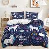 3D Unicorn Theme Bedding Set Cartoon Animal Duvet Cover and Pillow Case 2/3 Pieces Soft Home Decoration for Girls' Room
