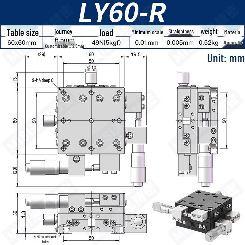 Two-Dimensional XY Axis Precision Manual Adjustment Platform