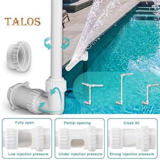 Swimming Pool Fountain Easy Installation T-Shaped Dual Spray Waterfall 360° Rotation Soothing Pool Fountain for Water Circulation Cooling Relaxation