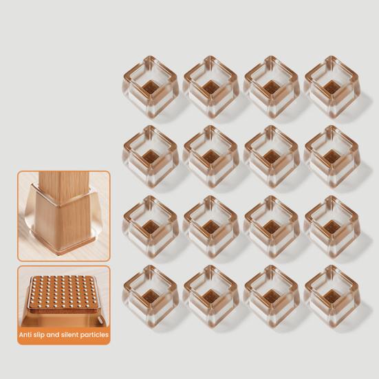 16 шт. Защитные накладки на ножки стула для пола, колпачки-протекторы для ножек табурета, противоскользящие колпачки для ножек стула для паркетных полов, защита от царапин, снижение шума