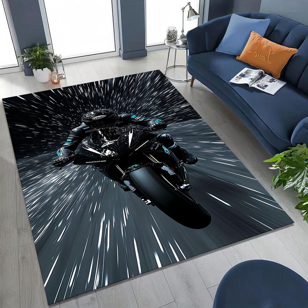 Персонализированный коврик с рисунком мотоциклиста для спальни, гостиной, дивана, дома, придверный коврик, декор, большой детский нескользящий коврик для пола