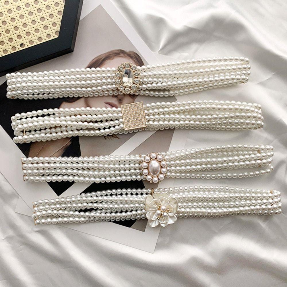 Элегантный ремень для платья, тонкий пояс, поясная цепочка, женский пояс, жемчужная цепочка на талию