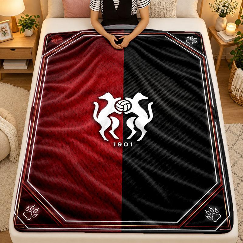 Flannel BlanketStade Rennais FC Warm Soft Throw Blanket for Indoor Sofa Bed Living Room Use