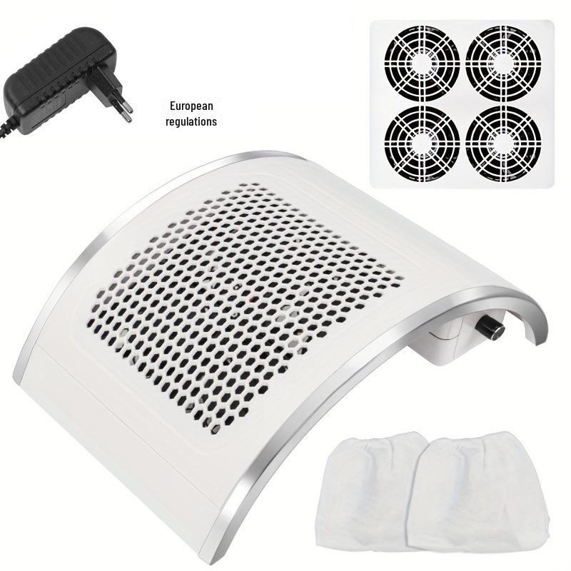 Портативный пылесос для ногтей с 4 вентиляторами и регулируемой скоростью для мощного всасывания пыли