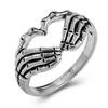 1PC Vintage Ghost Finger Rings For Women Men Teens Retro Classic Open End Adjustable Ring