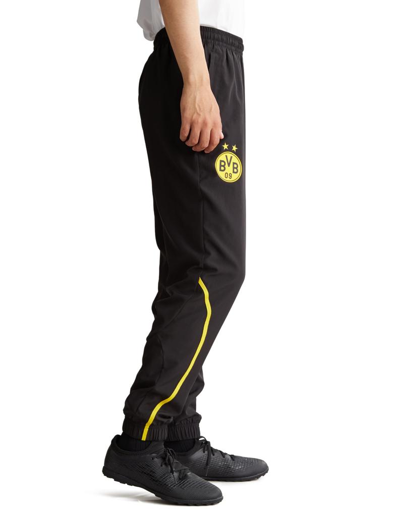 Футбольные штаны футбольного клуба сборной Европы BVB Prematch Woven 777602 24 Цвет Желтый [PUMA] Мужские осень/зима Черный/быстрый (02)