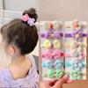 New 6Pcs/Set Children Headbands Flower Hair Ring Sweet Cute Ponytail Hair Band Little Girl Braided Towel Ring Hair Accessories