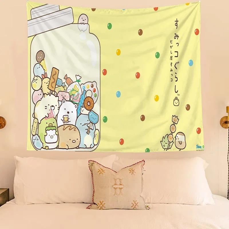Cute Bear Cartoon Decorative Tapestry Home Wall Decoration Office Living Room Tapestry
