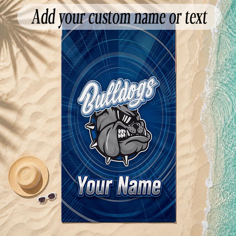 Beach TowelCanterbury-Bankstown Bulldogs Custom Name Text Personalized Soft Towel for Beach Pool Indoor Home Decor Gift