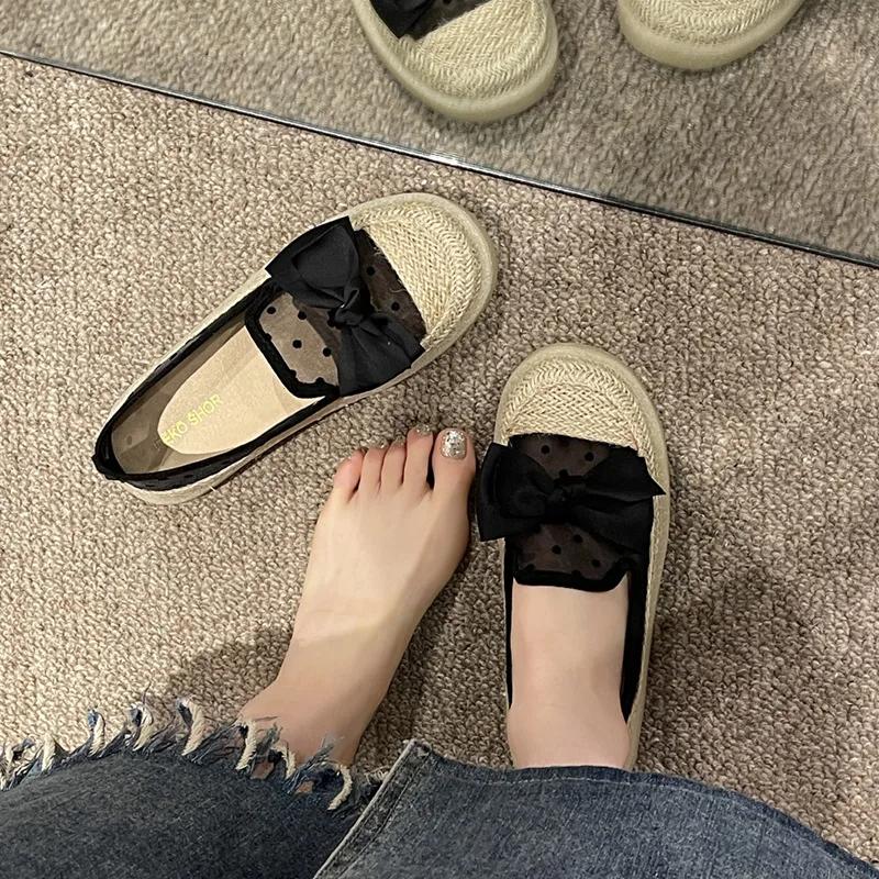 Женские кроссовки на толстой подошве, большой размер 36-43, сетчатые повседневные женские кроссовки, дышащие, в горошек, рыбацкие туфли