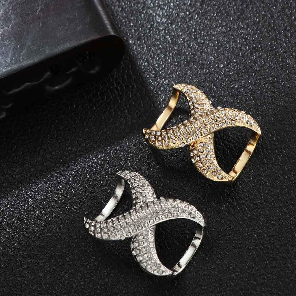 Classic Silk Scarf  Buckle Fastener X Shape Shawl Ring Clip Fashion Accessories Jewelry Brooch Pins