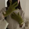 Женские зимние трикотажные перчатки без пальцев для сенсорных экранов 2024 года — защита от холода в корейском стиле для длительной езды на велосипеде