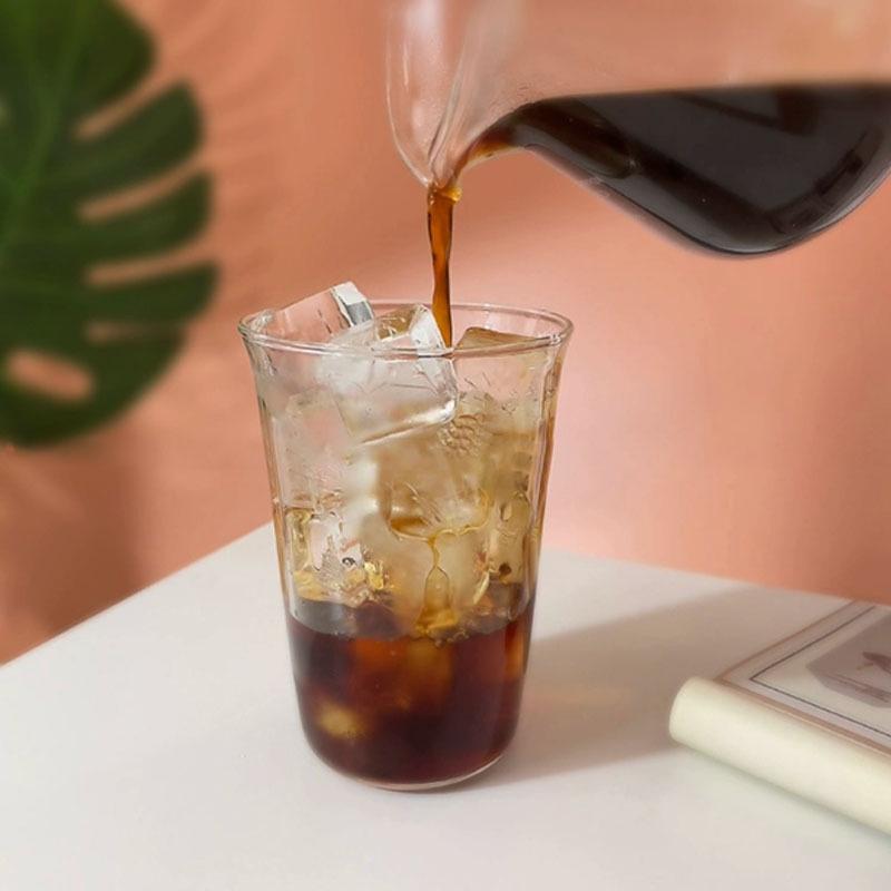 Прозрачная чашка для холодного кофе из высокоборосиликатного стекла, простой однослойный дизайн