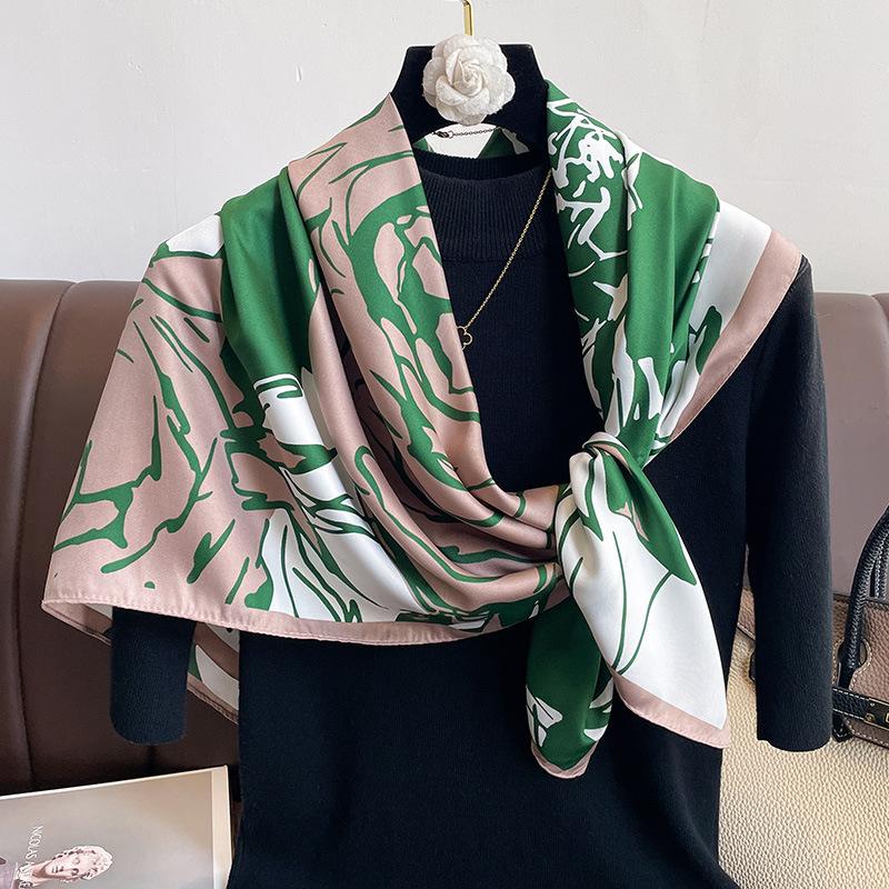 New Printed Floral Fashion Scarf Scarf with Shawls Fashionable Shawls Thin Warm Sunscreen Scarf for Women