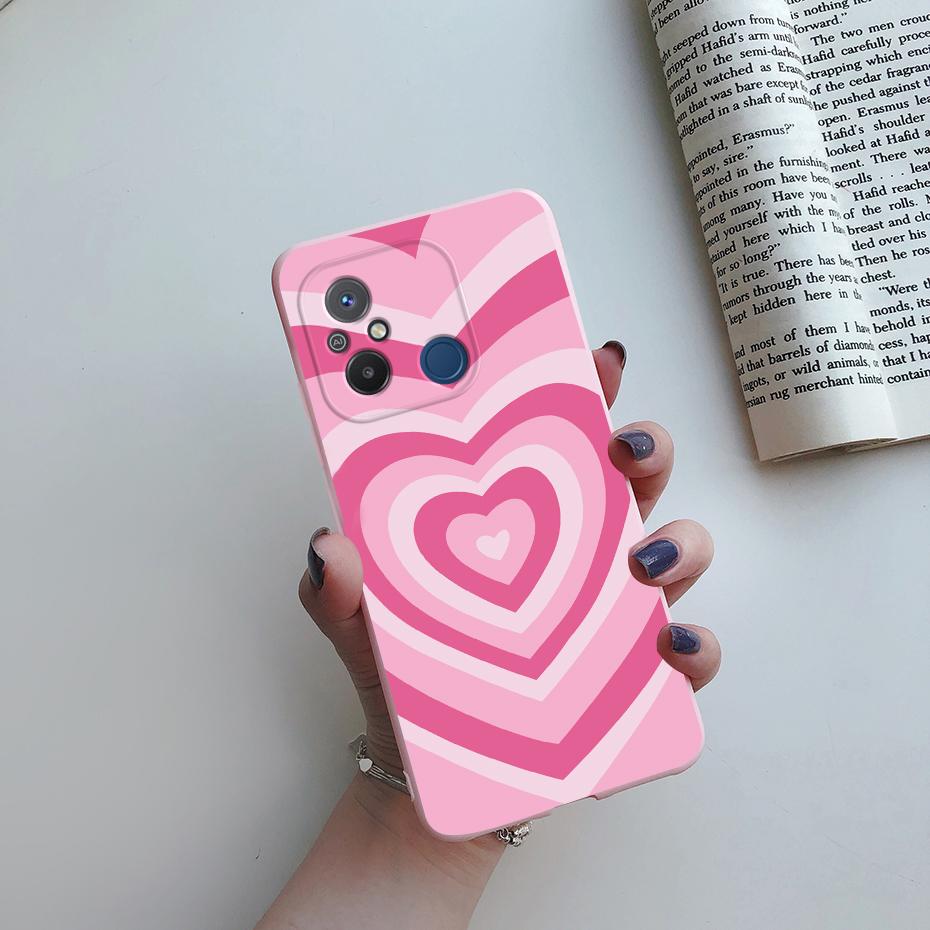 For Xiaomi Redmi 12C Case Cute Love Heart Phone Case Bumper Back Shockproof Soft TPU Cover For Redmi 12C 12 C Case Fundas 6.71''