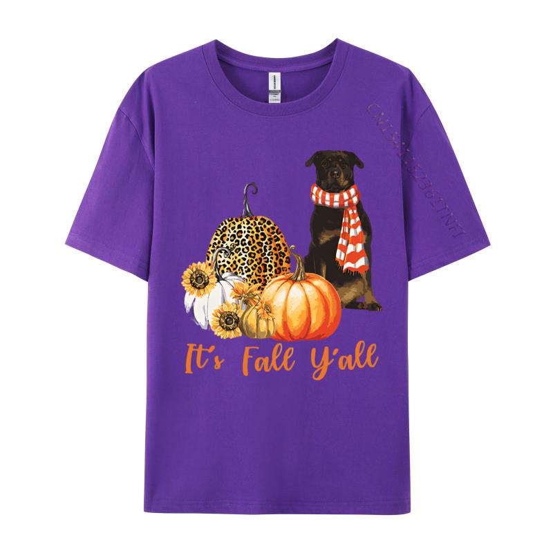 Its Fall Yall Rottweiler Dog Leopard Tshirt Black Cotton Tees for Men Novelty T Shirt Gothic Plain