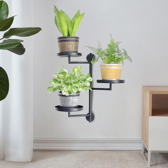 Yousheng Rotating Wall Plant Stand Window Plant Display Stand Potted Plant Holder 3 Tiered Floating Plant Shelf for Home Houseplants