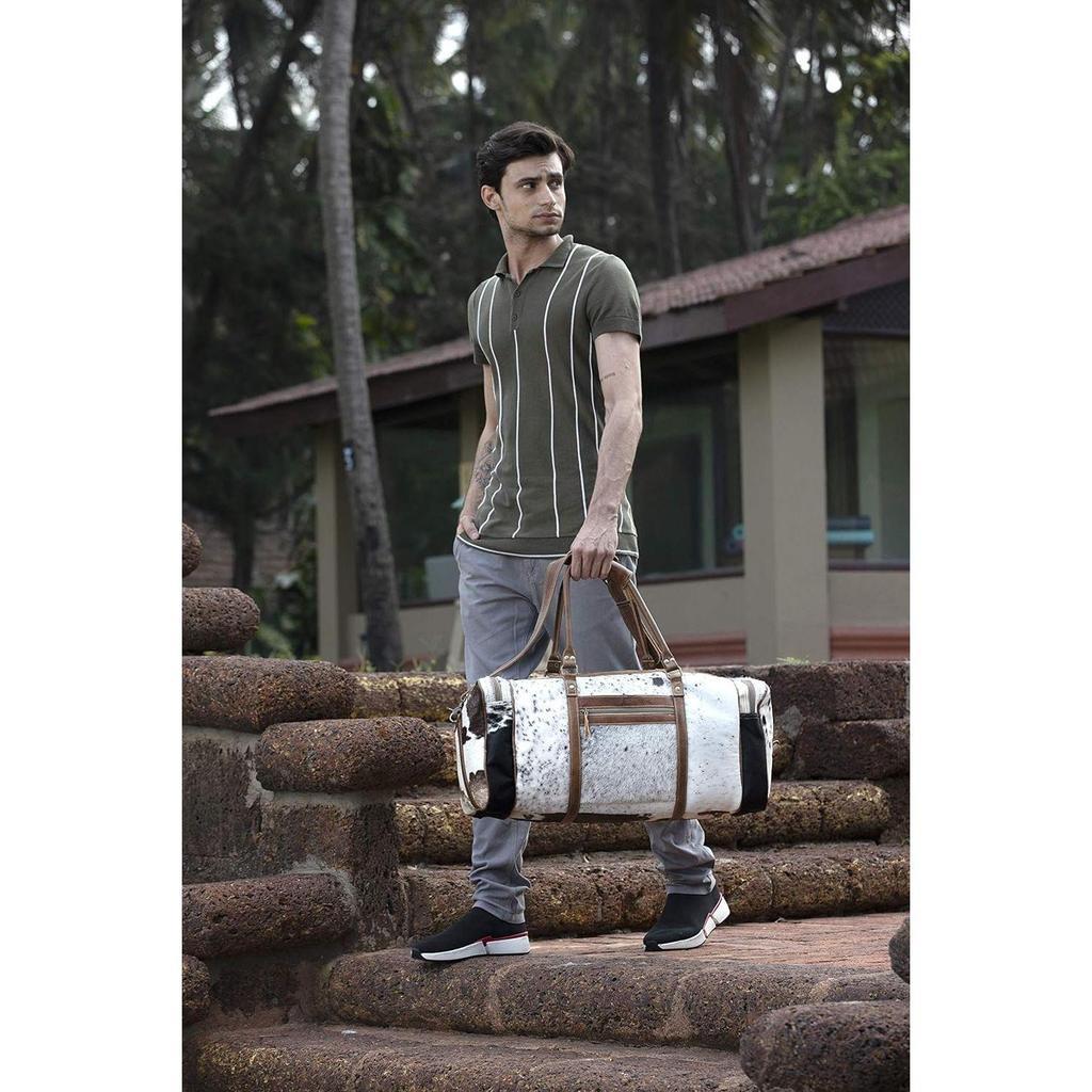 New Bag Amore Cowhide & Leather Duffle Travel