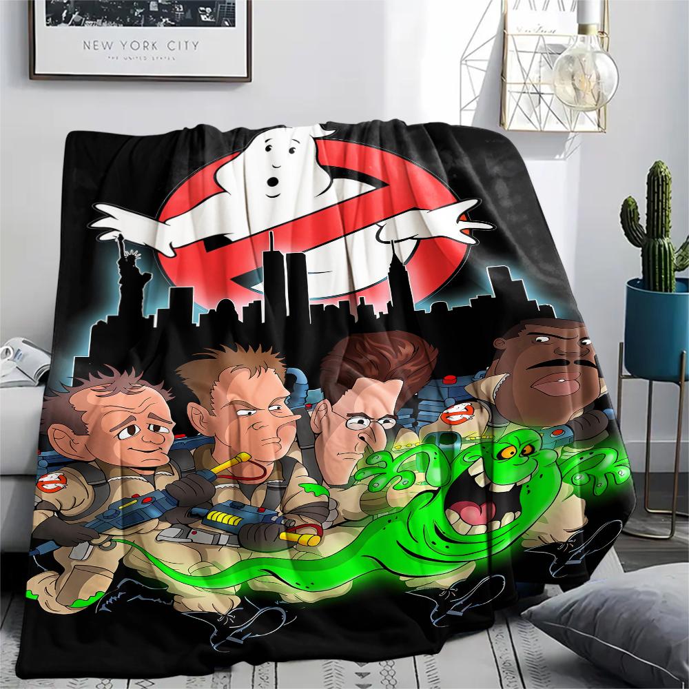 1PC Ghostbusters Print Flannel Blanket, High quality All Seasons, Home Decor, Warmth and Comfort, Perfect for Christmas Gifts