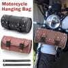 PU Leather Universal Motorcycle Tool Bag Waterproof Front Fork Handlebar Toolkit Vintage Roll Hanging Storage Barrel