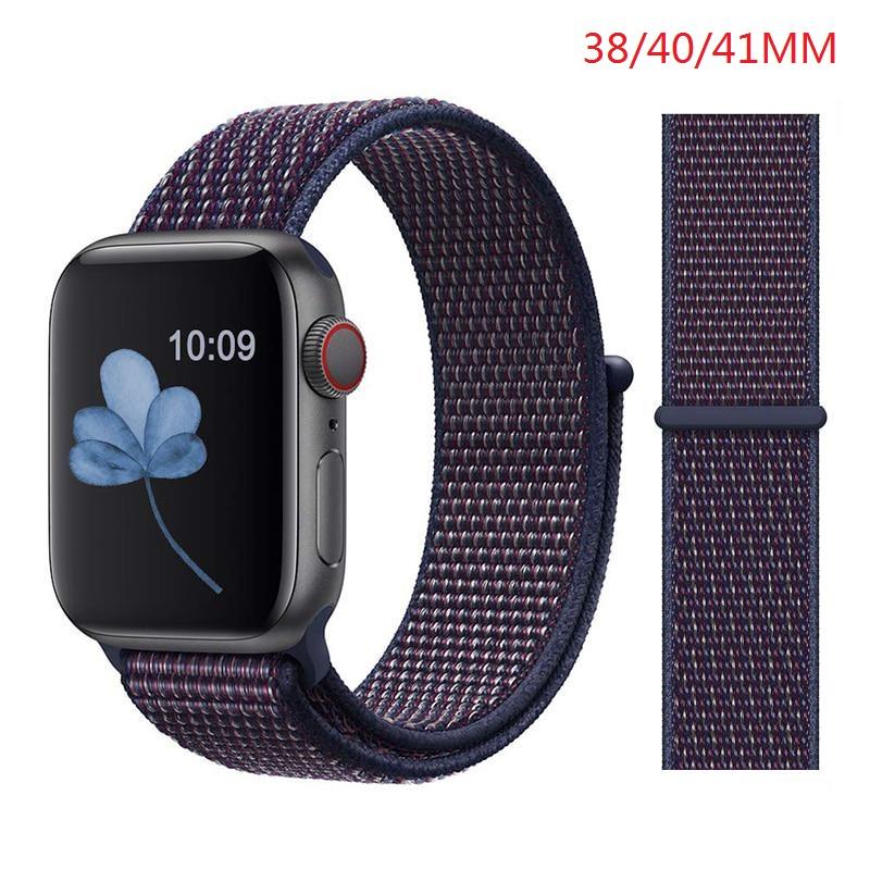 Nylon Band For Apple Watch Series Watch 9 8 / Ultra 2 7 6 SE 5/4/2/1 38 42MM Replacement Strap Loop for Iwatch Series 3 40/41/44 /45MM/49MM