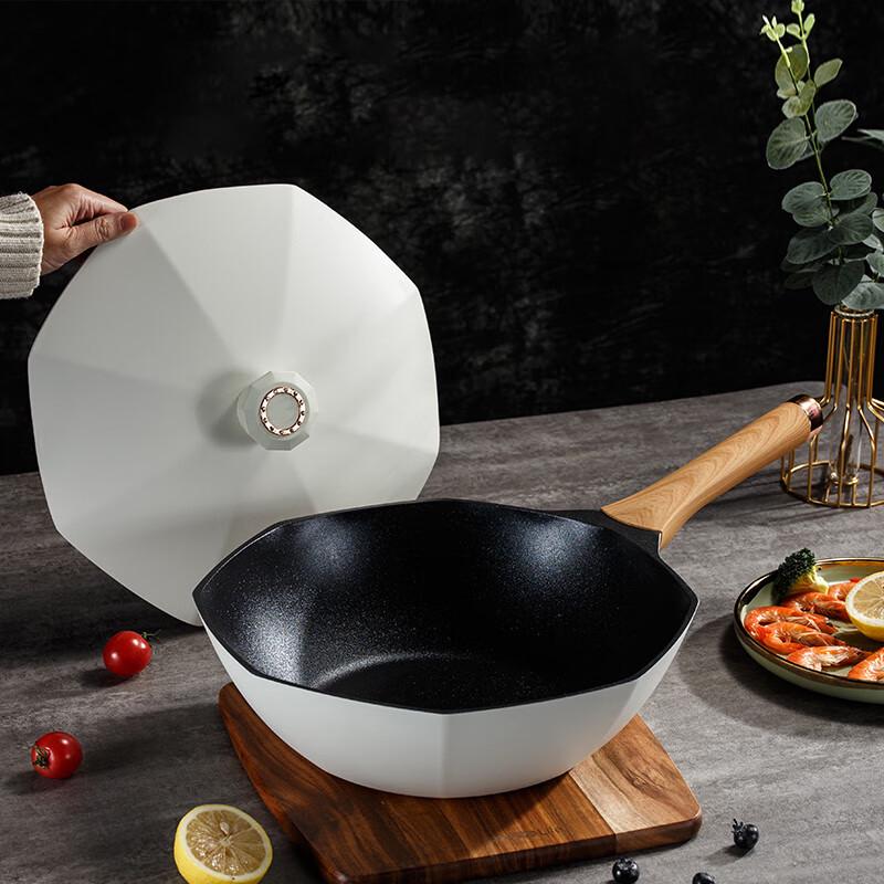 XinSite Octagonal Frying Pan with Aluminum Lid
