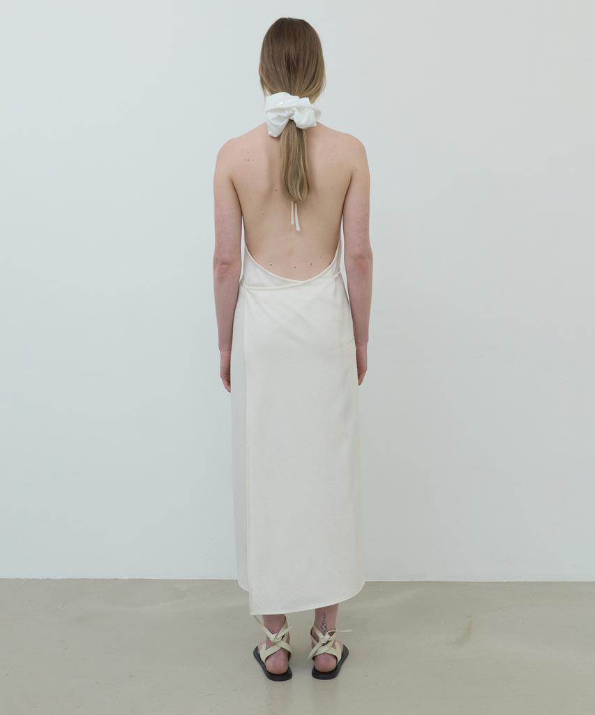 After Glow String Halterneck Wrap Dress_Ivory