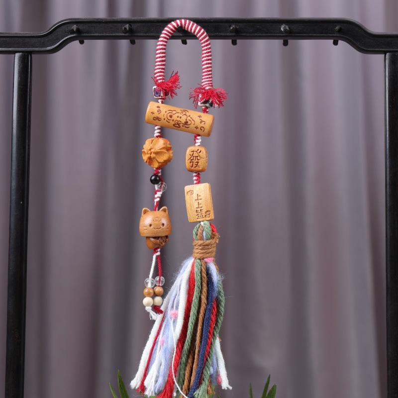 Golden Sandalwood Cute Star Gourd Car Pendant for Peace