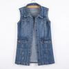 Women Classic Denim Vest Spring Vintage Korean Fashion Single-Breasted Sleeveless Jacket