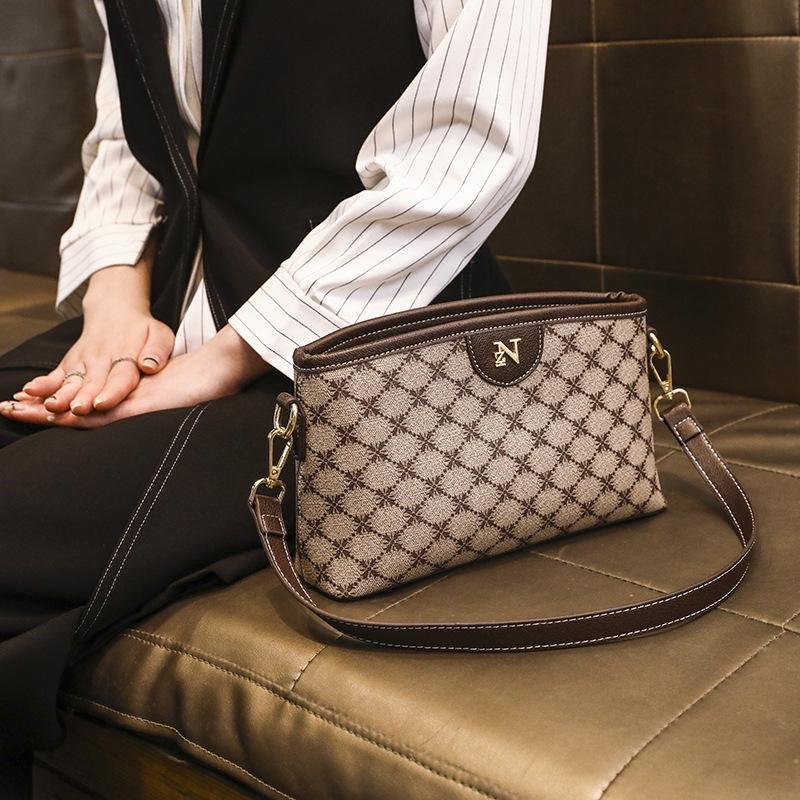 Новая модная ретро сумка через плечо с принтом, женская сумка кроссбоди, модная и универсальная сумка под мышкой, маленькая квадратная сумка