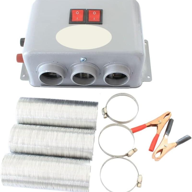 Обогреватель-осушитель лобового стекла, 3 отверстия, электрический размораживатель для автомобиля, быстрый 2-в-1, нагрев, охлаждение, сушка, высокая мощность 800 Вт, компактный вентилятор для разморозки, портативный, низкий уровень шума