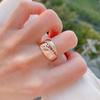 Kinel Glossy Rose Gold Color Rings For Women Big Size Luxury Rings