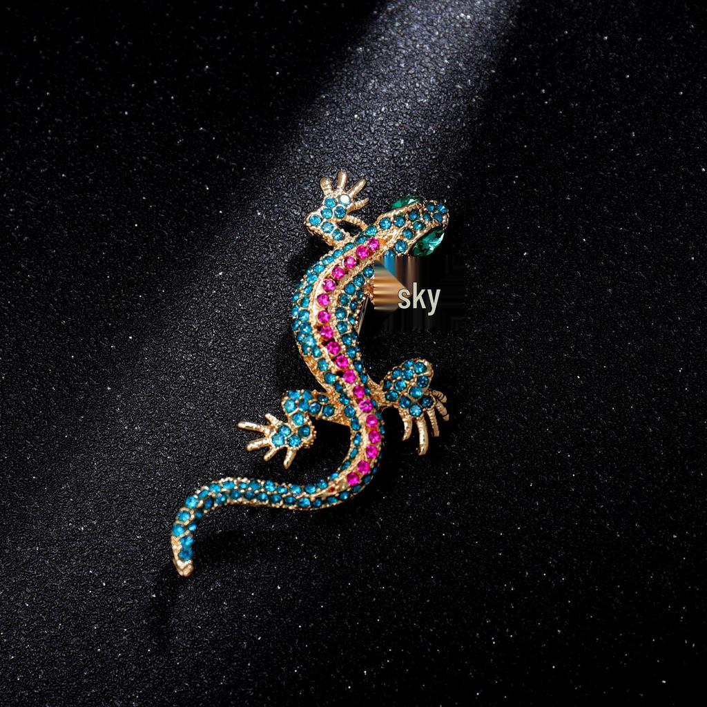 Retro Lizard & Snake Diamond Brooch
