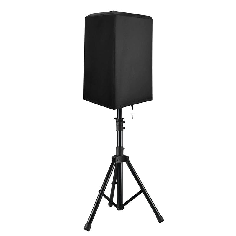 Чехол для колонок из ткани Оксфорд, защитный чехол для мультимедийной аппаратуры из металлического профиля, пыле- и водонепроницаемый защитный чехол из ткани Оксфорд плотностью 210D, черный с серебристым оттенком.