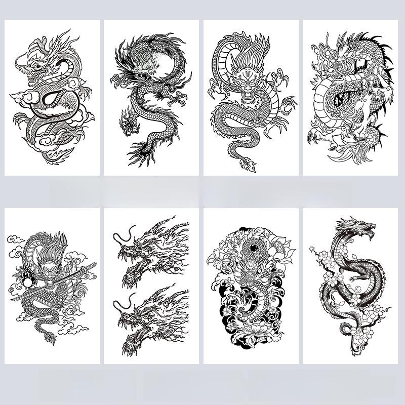 "Waterproof Semi-Permanent Herbal Tattoo Stickers for Men and Women - Durable Text Simulation Spot Tattoos"