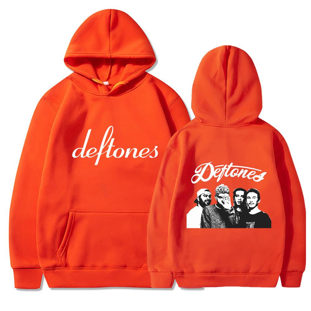 Худи Deftones Красное Мерч Рок-группы Ну-метал Гранж Y2K Уличная одежда Унисекс С длинным рукавом с фото-принтом группы