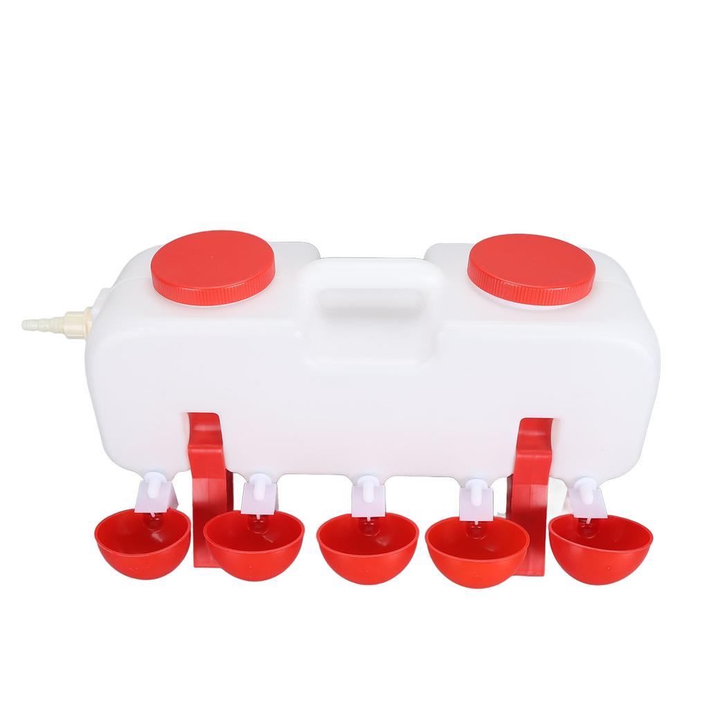 Chicken Waterer 10L Large Capacity Top Fill Poultry Water Feeder with 10 Water Cups for Duck Goose
