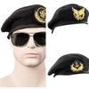 Wool Beret Embroidered Security Uniform Accessories Captain Professional Security Captain Caps Cosplay Accessories
