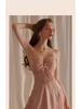 Exquisite Ice Silk Lace Nightgown - Enhances Bust with Pads, Elegant Spaghetti Straps, Perfect for Date Nights