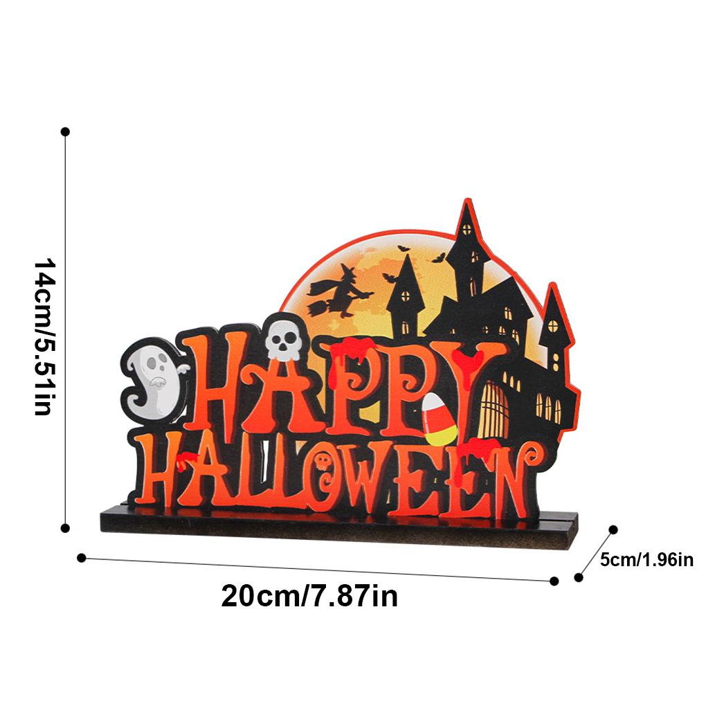 Table Ornament Halloween Party Activity Desktop Decoration DIY Craft Wooden Ornament for Home Decor