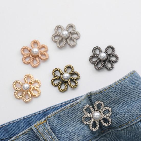 6Pcs Waist Tightener Pins Removable Floral Pants Waist Adjuster No Sew