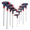 T-Handle Long Torx Wrench Star-Shaped Screwdriver Set, 9-Piece Set with T10, T15, T20, T25, T27, T30, T40, T45, and T50 Screwdrivers, Cr-V C
