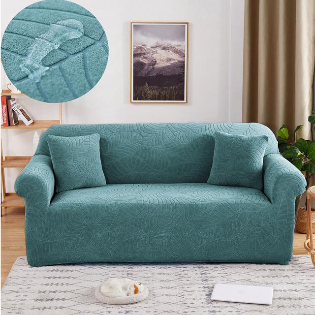 Waterproof Solid Elastic Sofa Cover Stretch Jacquard Spandex Armsofa Cover For Living Room 1 /2 /3 /4 Seats