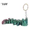 Flexible Jointed Figurine 3D Printed Articulated Fox Keychain, Joint Animal Pendant with Metal Unique Gift for Friends Key Ring, Creative Desk
