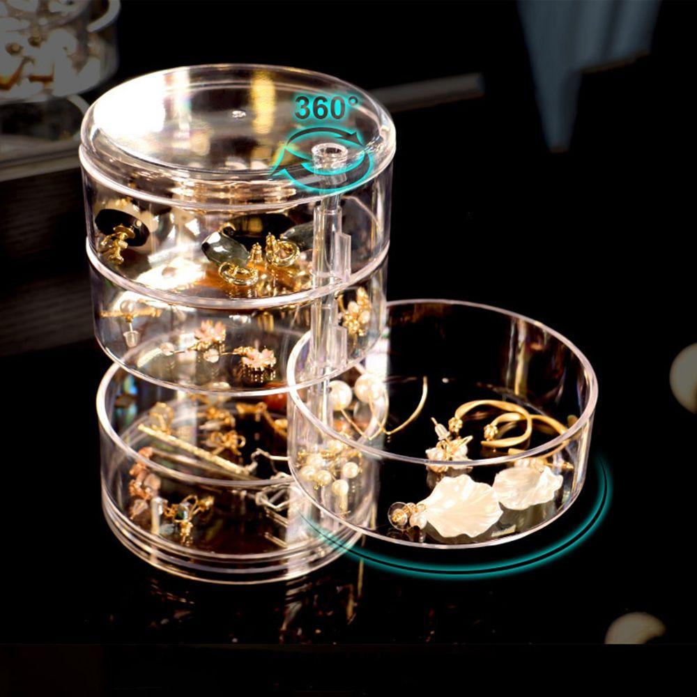 Case Multilayer Jewelry Box Ring Holder Storage Case Rotate Jewelry Boxes Ring Box Earring Storage