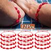 12Pcs 7 Knots Red String Bracelets for Protection Good Luck Amulet for Success Handmade Rope Couple's Bracelets Lucky Bangles