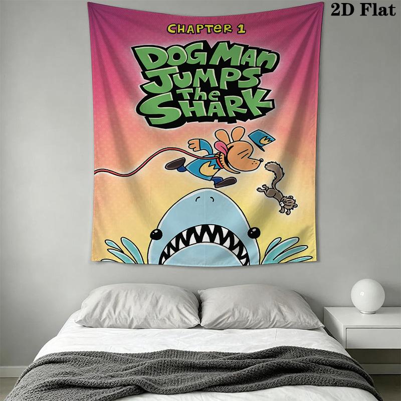 Dog Man Protagonist Pattern Home Decor Tapestry, Wall Hanging, Decorative RV Wall Cloth.ZGT0914033