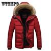 Мужская тонкая утолщенная куртка с меховым воротником, верхняя одежда с капюшоном, теплое пальто, пуховики, однотонное пальто