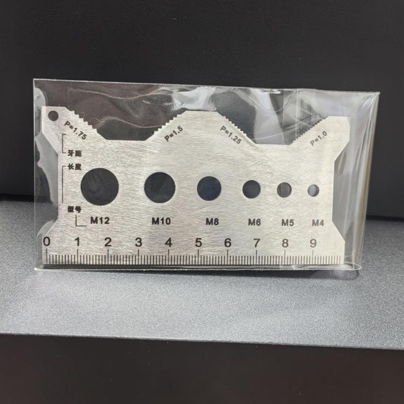 Многофункциональный прецизионный инструмент для измерения резьбы с двуязычной маркировкой, конструкция из коррозионностойкой нержавеющей стали
